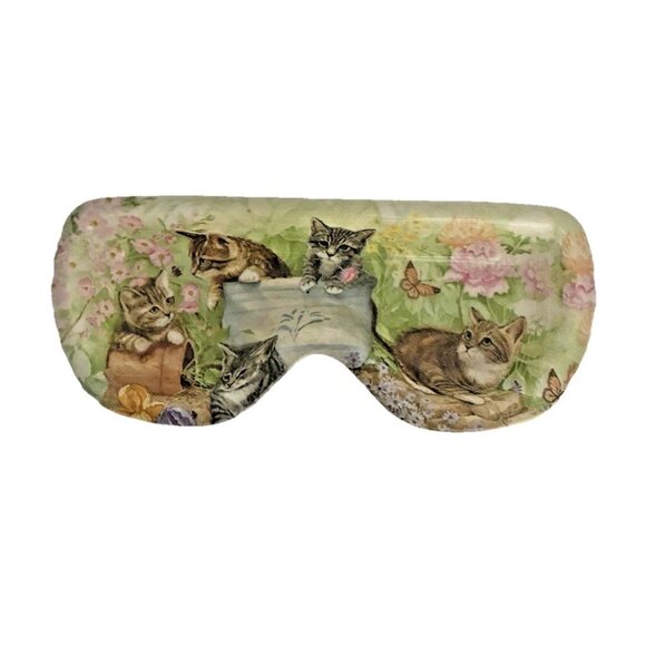 Kittens Playing Garden Eyeglass Trinket Tray Italy Flowers Butterflies Melamine - Picture 1 of 15
